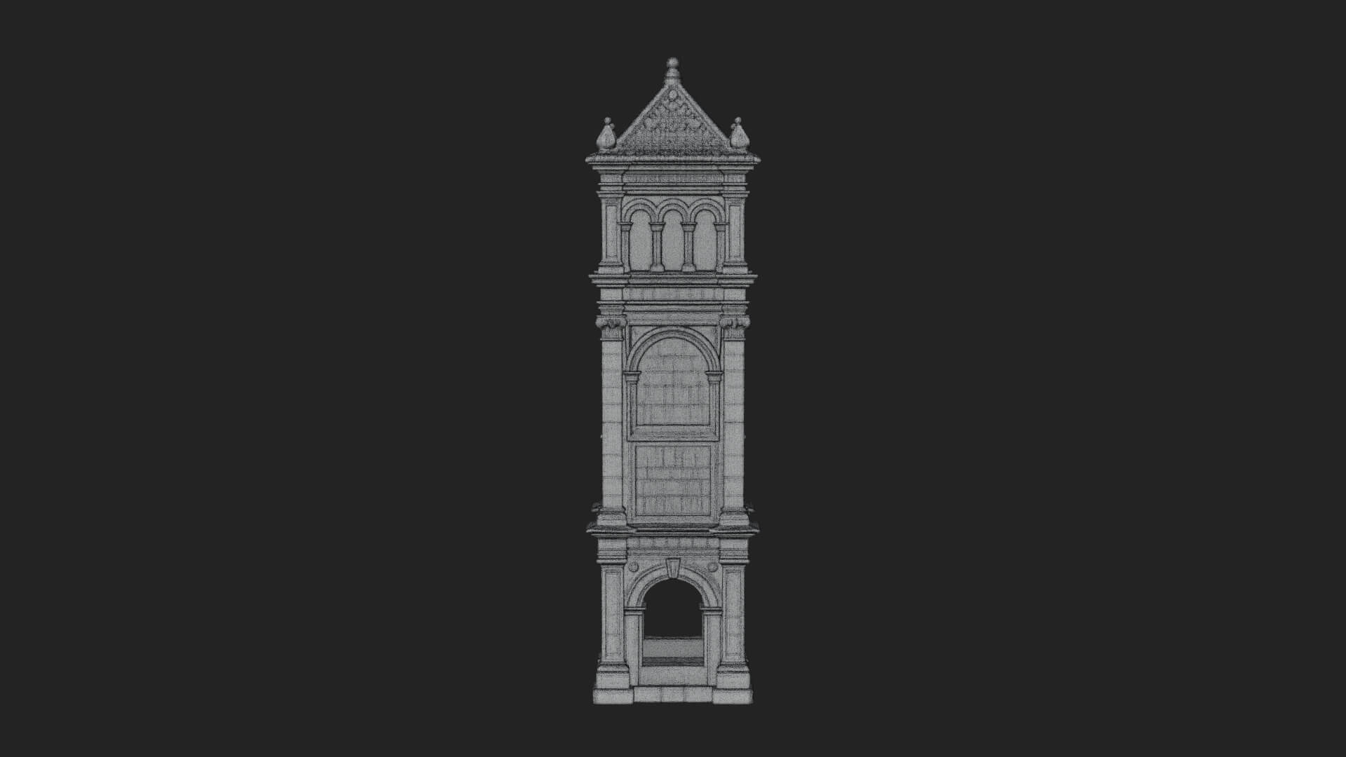 Stone Clock Tower Design 8 3D Print Model 3D Model