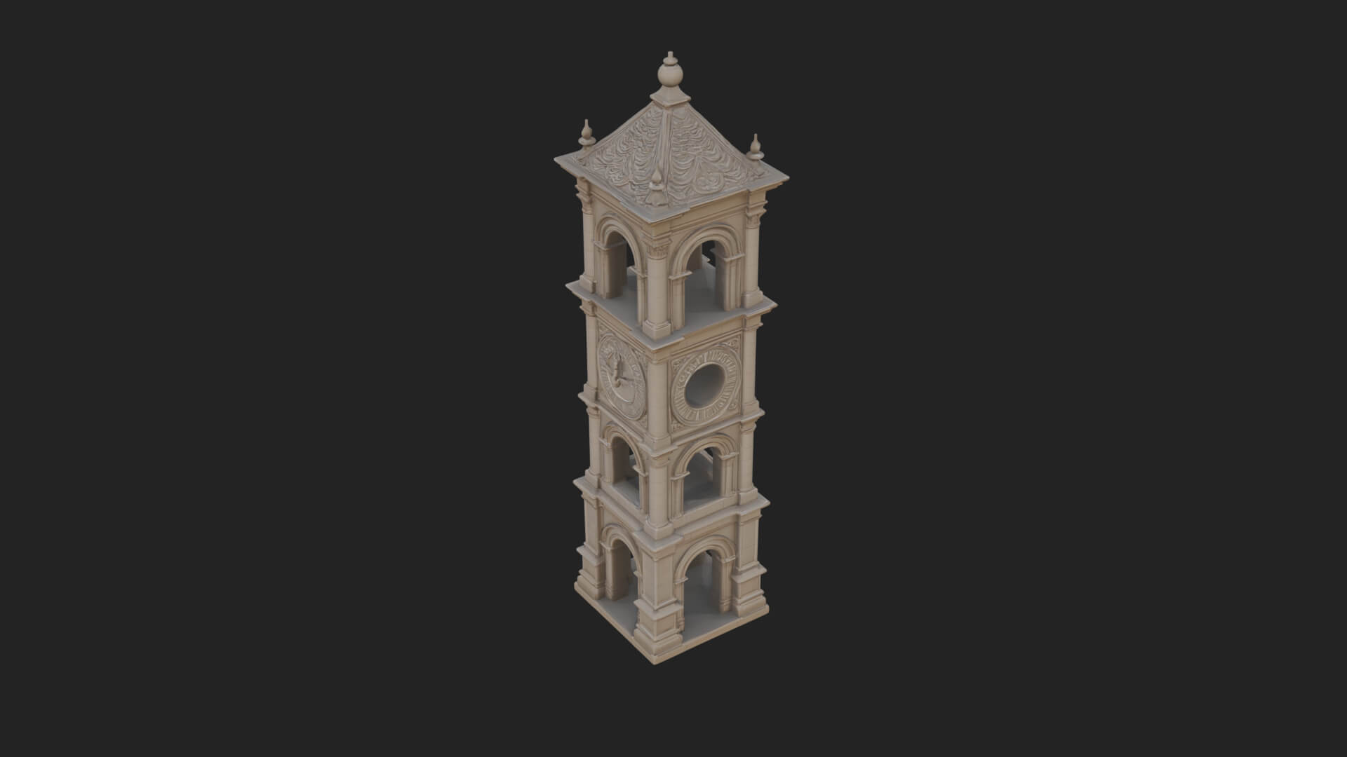 Stone Clock Tower Design 9 3D Print Model 3D Model