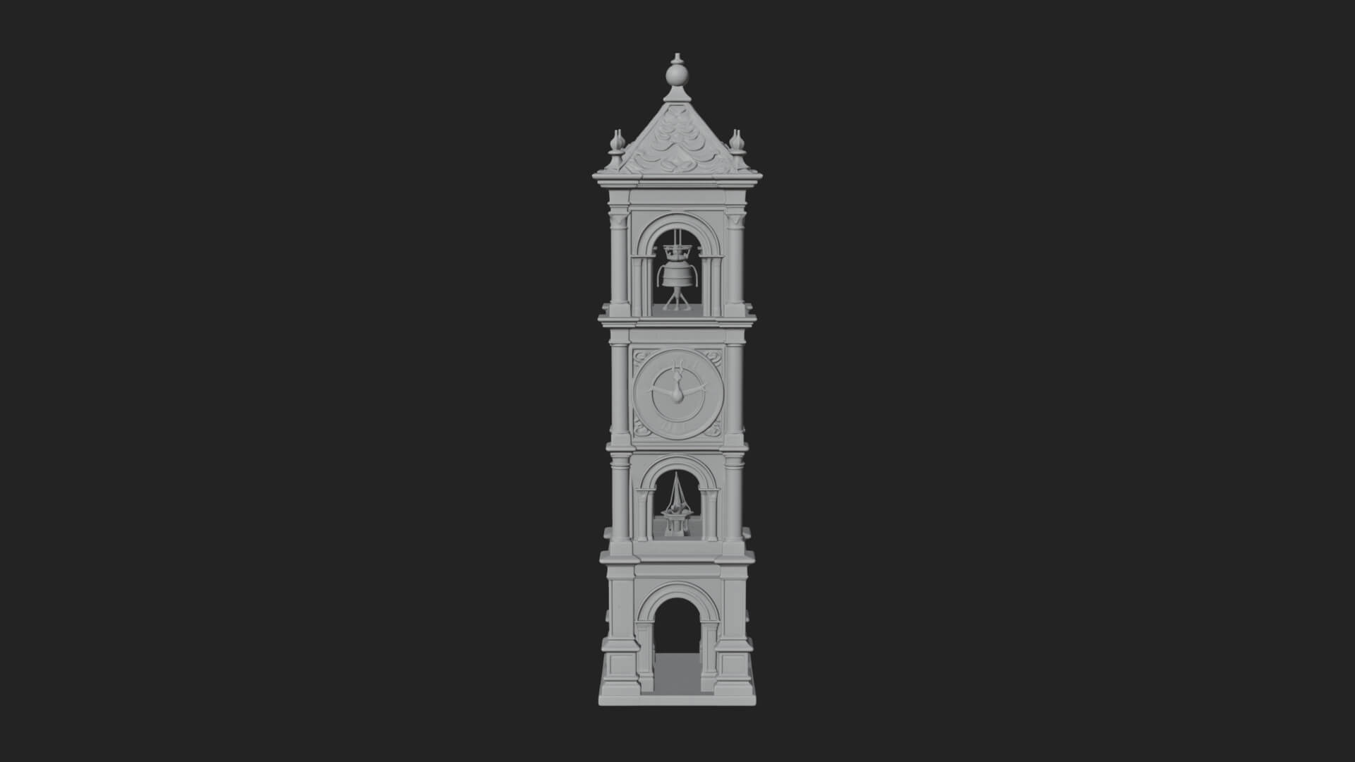 Stone Clock Tower Design 9 3D Print Model 3D Model