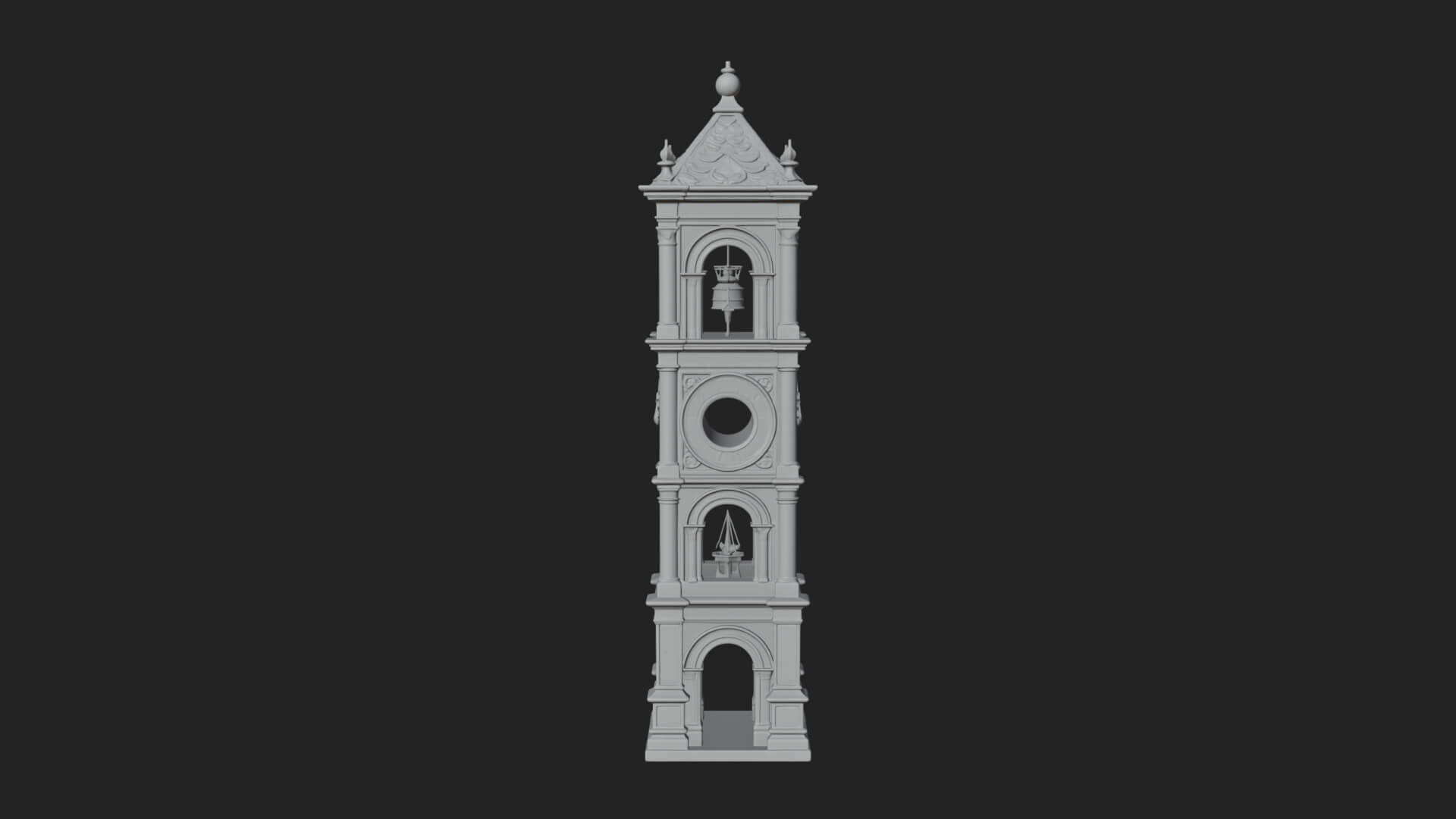 Stone Clock Tower Design 9 3D Print Model 3D Model