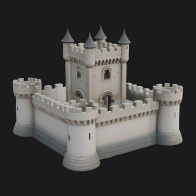 Stone Fortress Castle Design 1 3D Print Model
