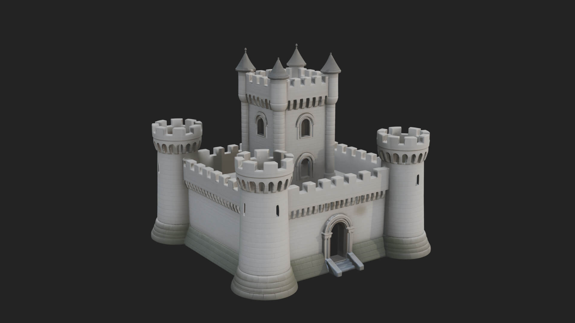 Stone Fortress Castle Design 10 3D Print Model 3D Model
