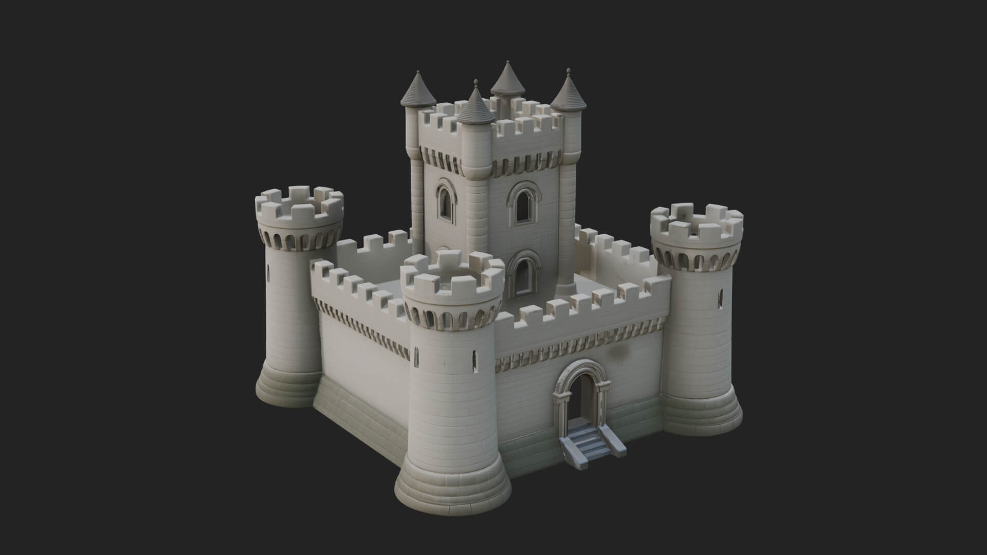 Stone Fortress Castle Design 10 3D Print Model 3D Model