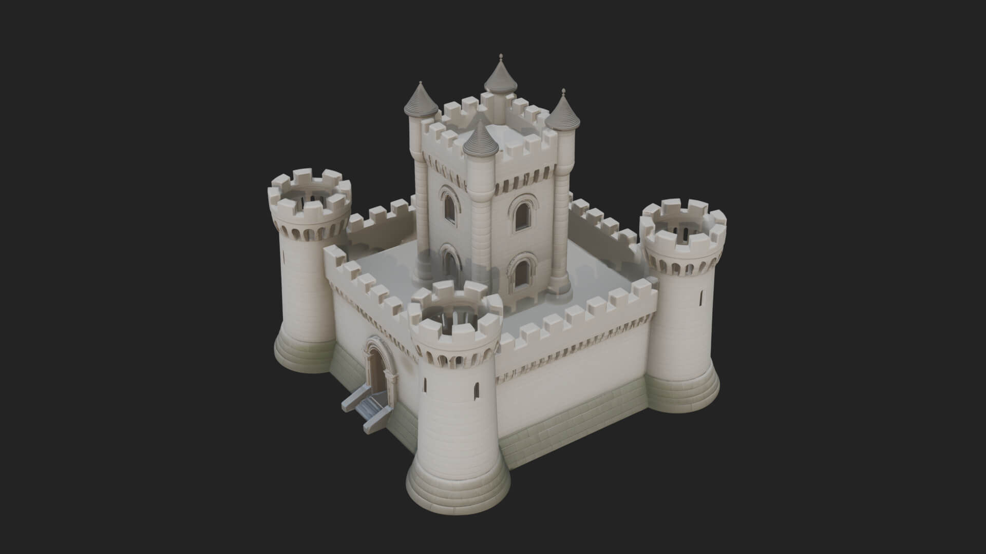 Stone Fortress Castle Design 10 3D Print Model 3D Model