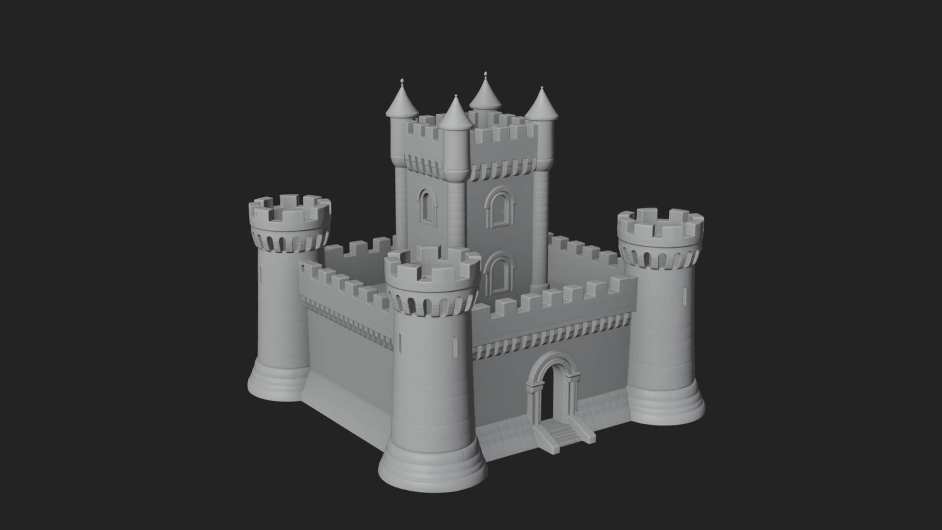 Stone Fortress Castle Design 10 3D Print Model 3D Model