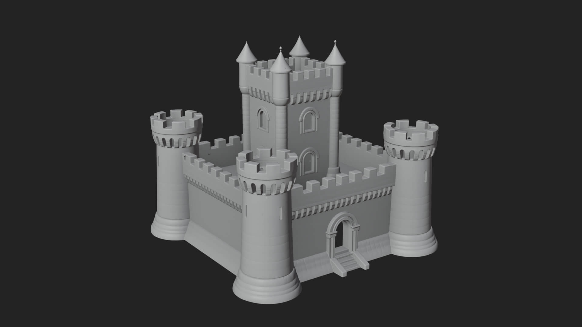 Stone Fortress Castle Design 10 3D Print Model 3D Model