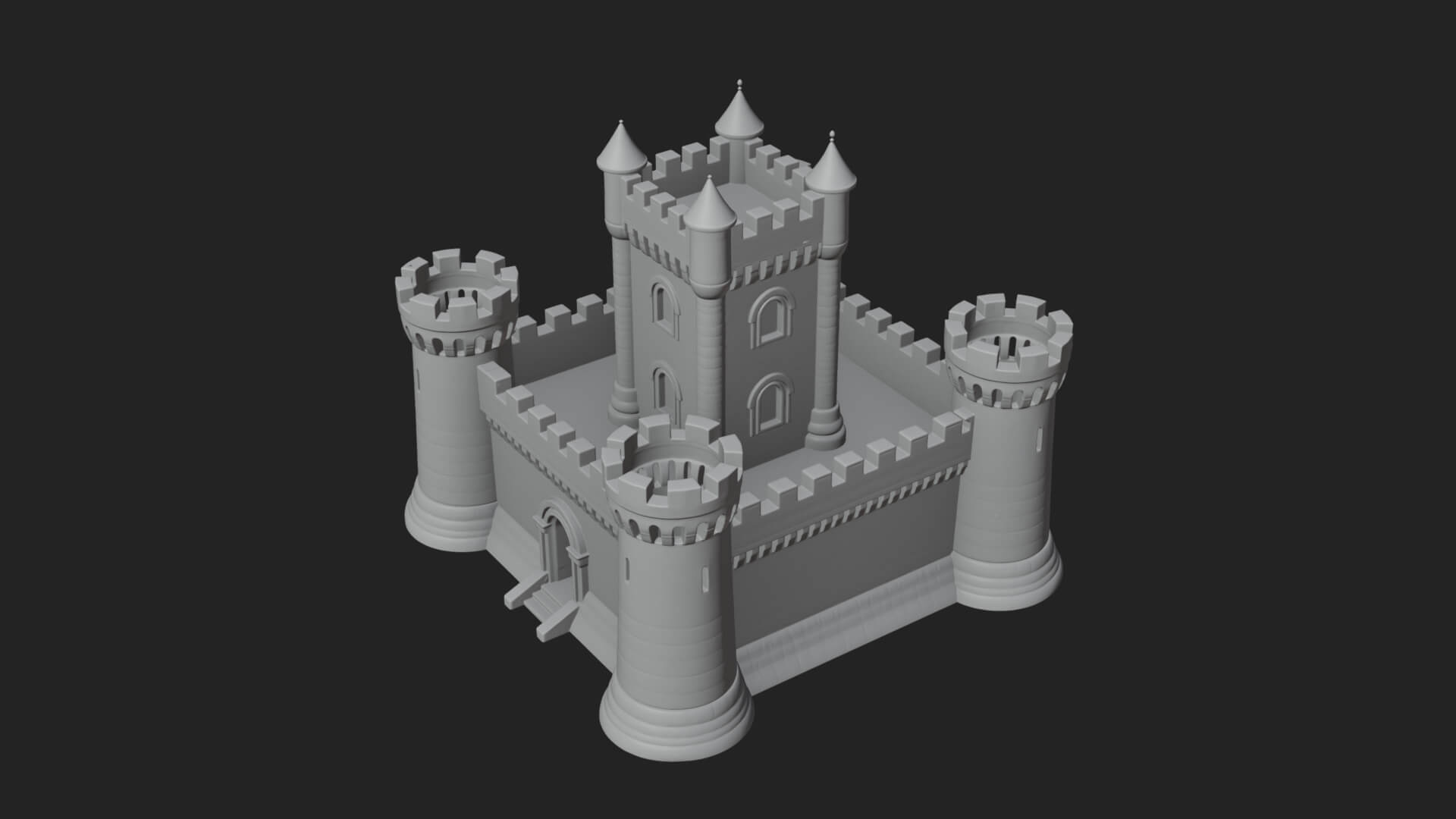 Stone Fortress Castle Design 10 3D Print Model 3D Model