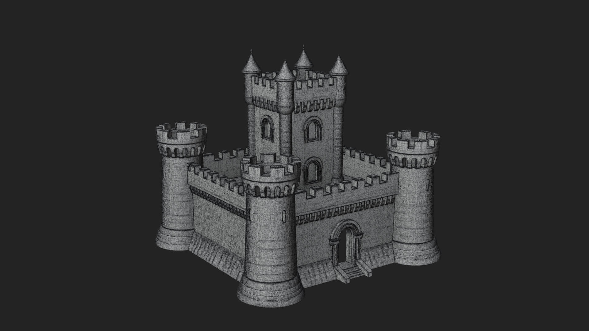 Stone Fortress Castle Design 10 3D Print Model 3D Model