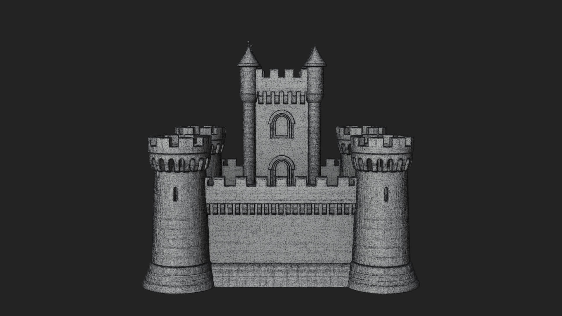 Stone Fortress Castle Design 10 3D Print Model 3D Model