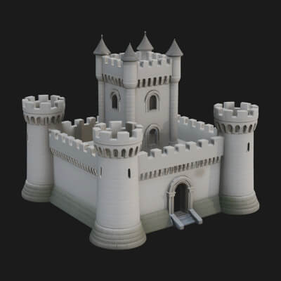 Stone Fortress Castle Design 10 3D Print Model