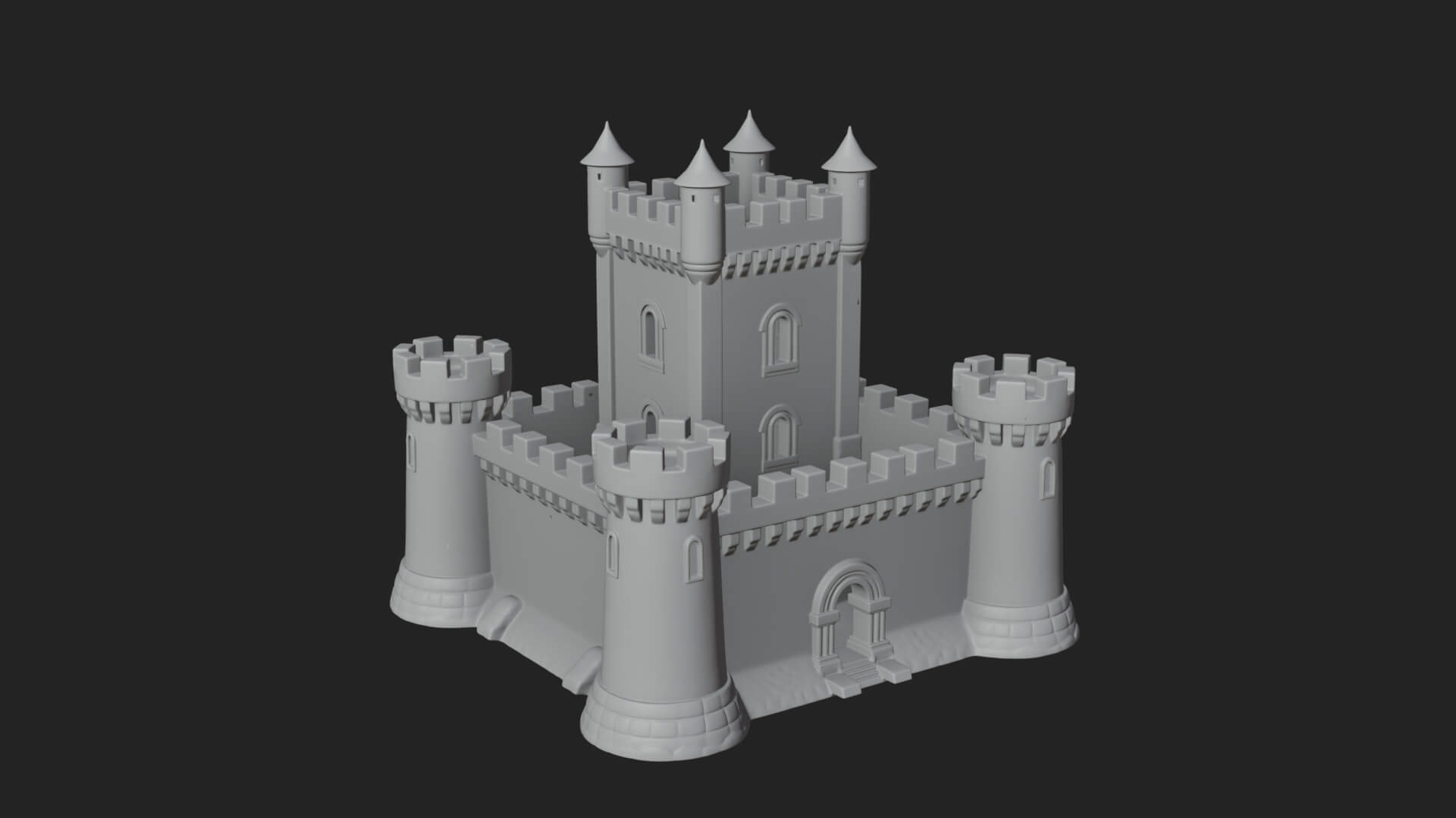 Stone Fortress Castle Design 11 3D Print Model 3D Model