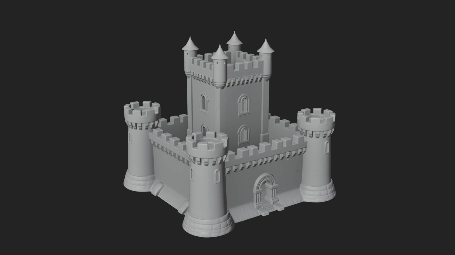 Stone Fortress Castle Design 11 3D Print Model 3D Model