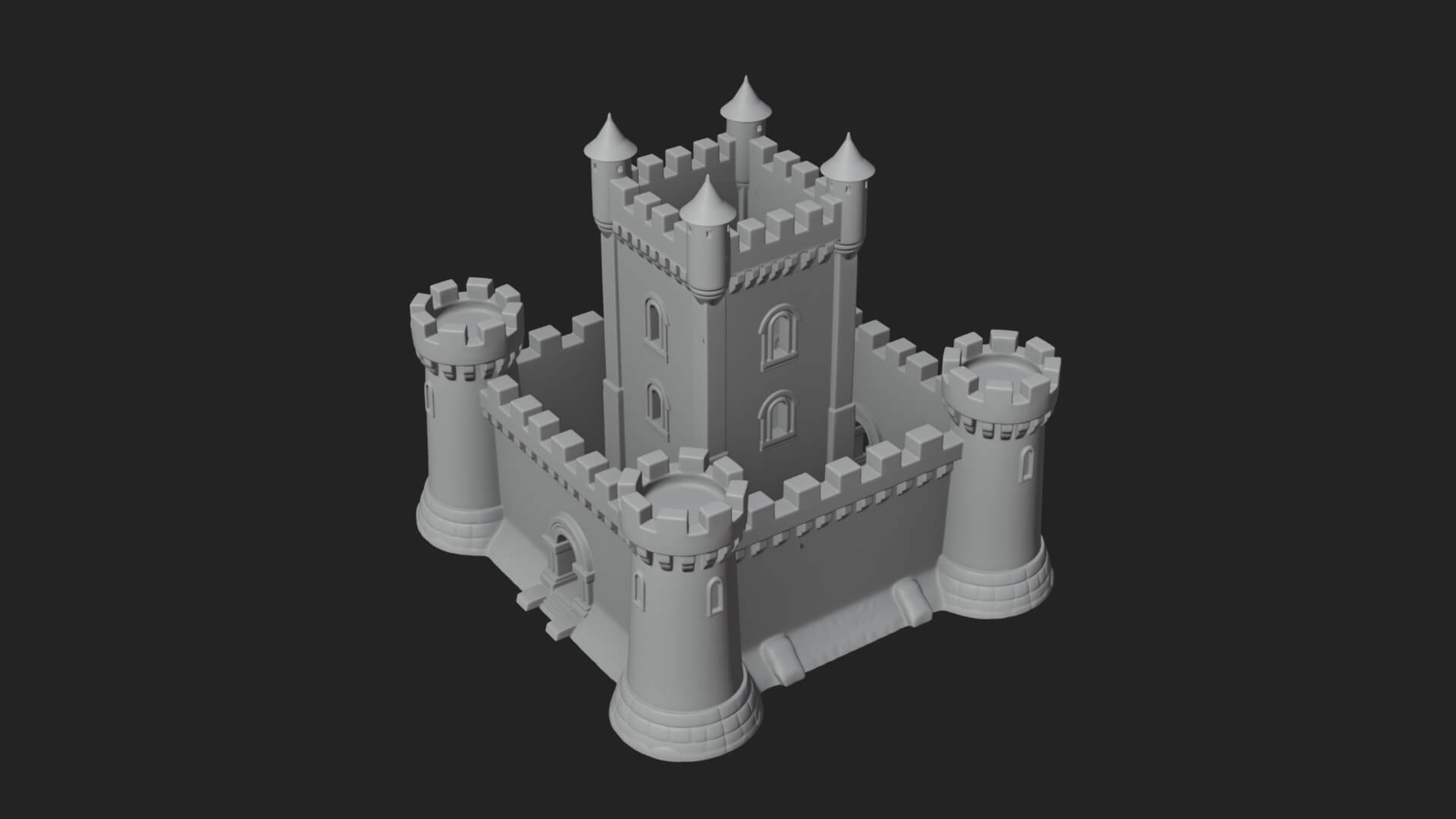 Stone Fortress Castle Design 11 3D Print Model 3D Model
