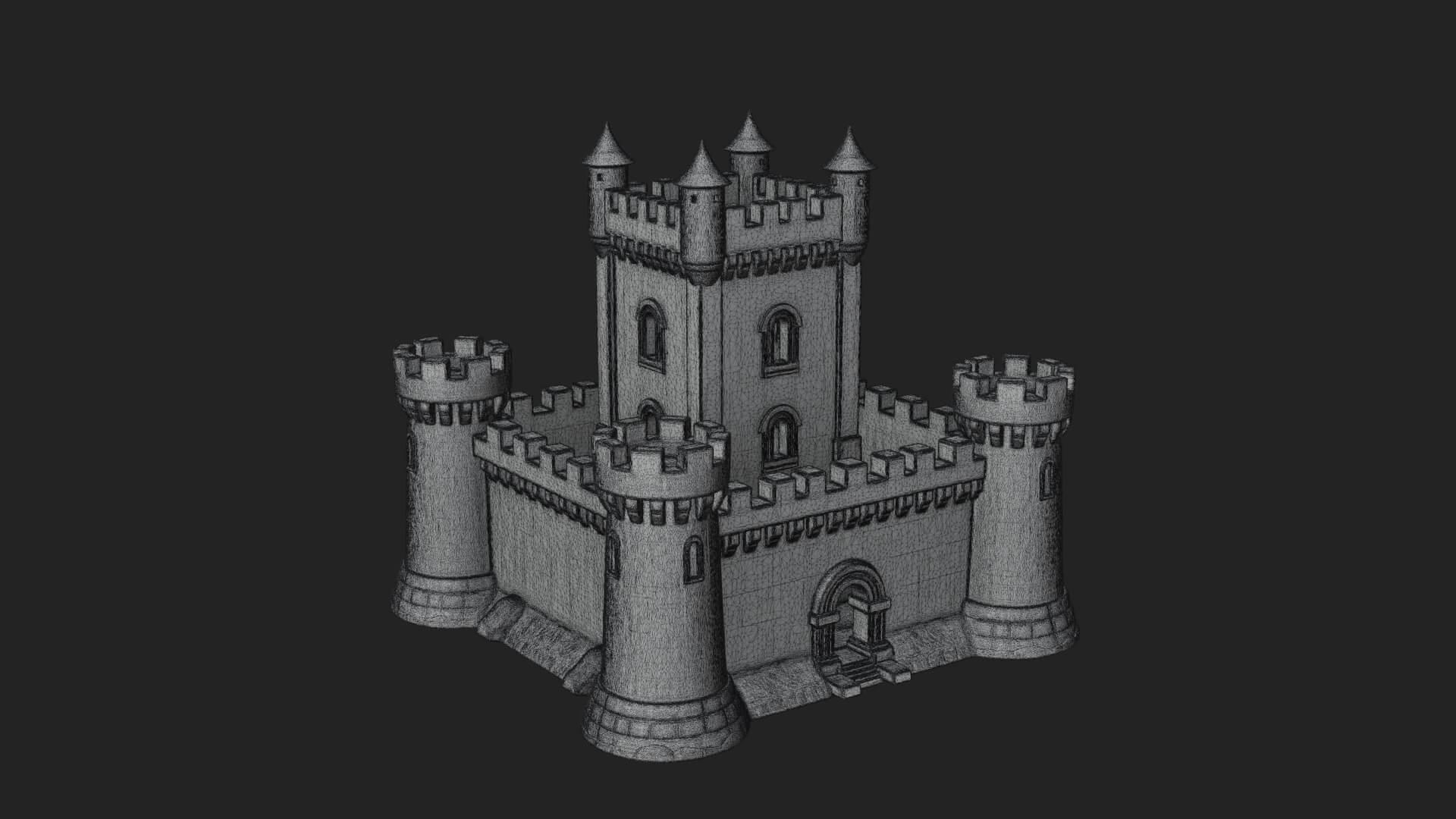 Stone Fortress Castle Design 11 3D Print Model 3D Model