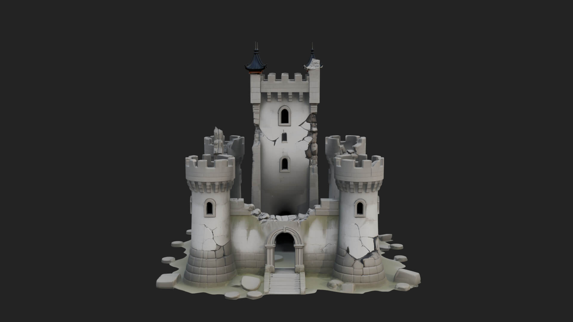 Stone Fortress Castle Design 12 3D Print Model 3D Model