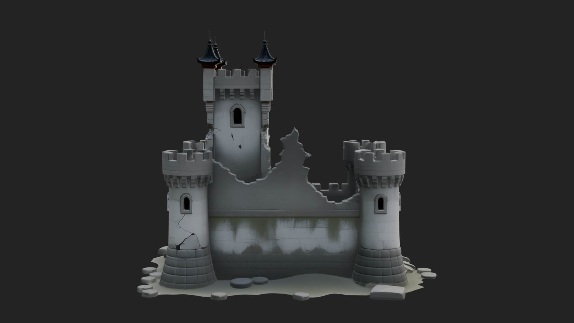 Stone Fortress Castle Design 12 3D Print Model 3D Model