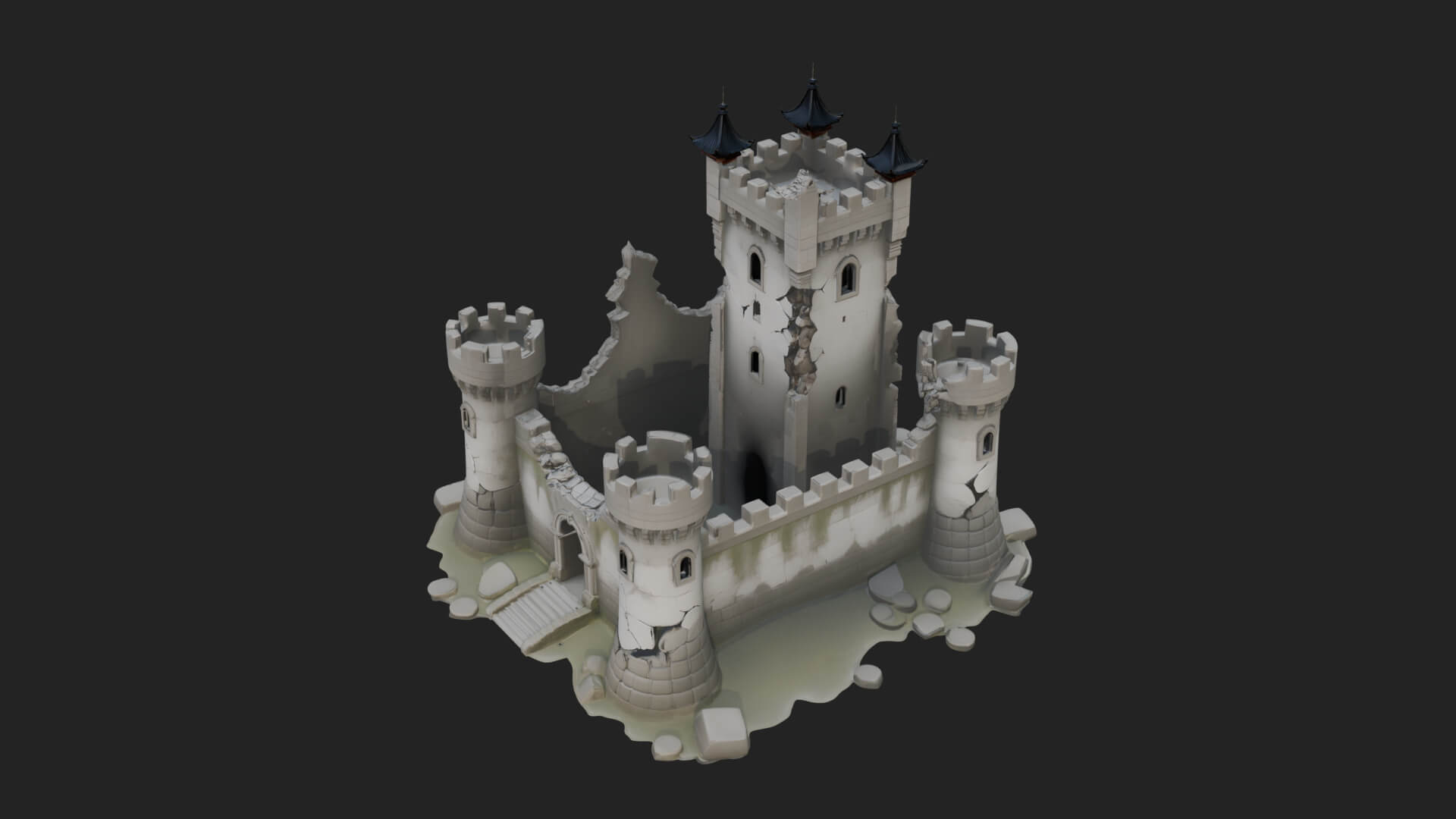Stone Fortress Castle Design 12 3D Print Model 3D Model