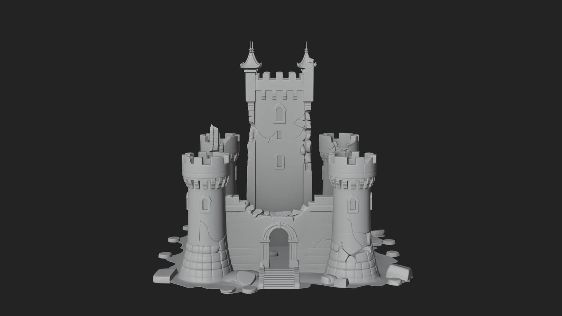 Stone Fortress Castle Design 12 3D Print Model 3D Model