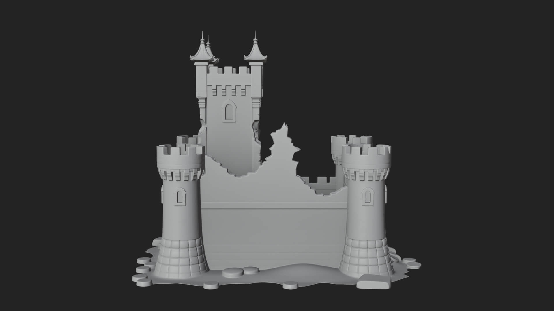 Stone Fortress Castle Design 12 3D Print Model 3D Model