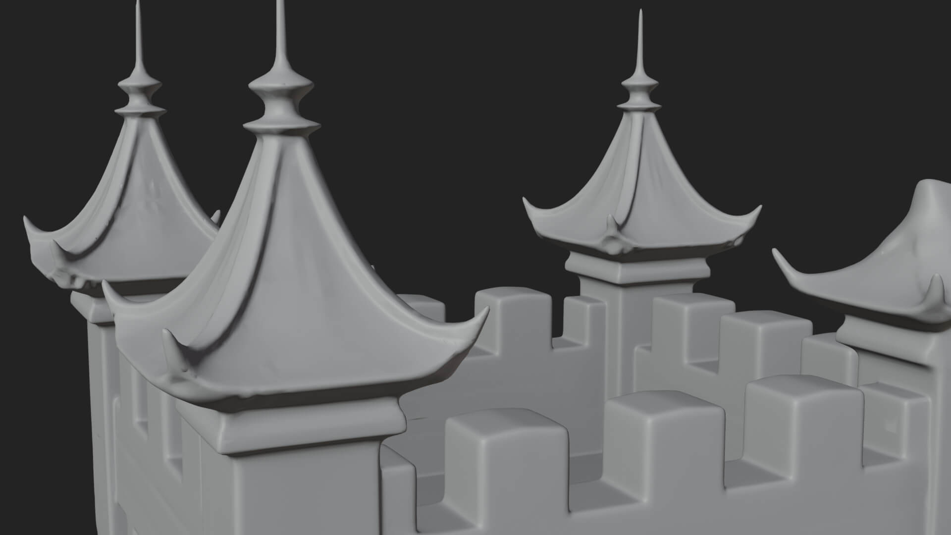 Stone Fortress Castle Design 12 3D Print Model 3D Model