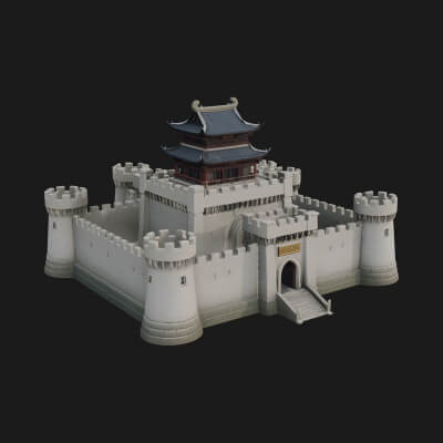 Stone Fortress Castle Design 2 3D Print Model