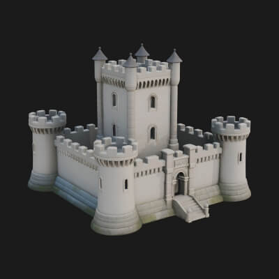 Stone Fortress Castle Design 3 3D Print Model