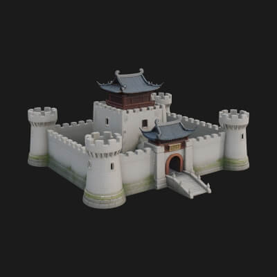 Stone Fortress Castle Design 4 3D Print Model