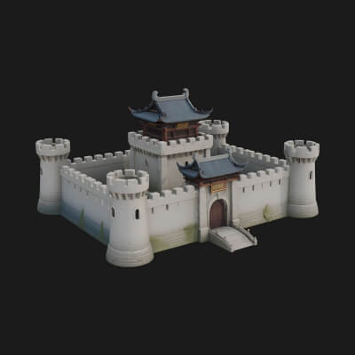 Stone Fortress Castle Design 5 3D Print Model