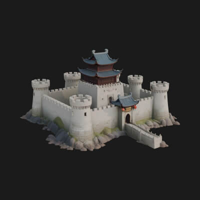 Stone Fortress Castle Design 8 3D Print Model