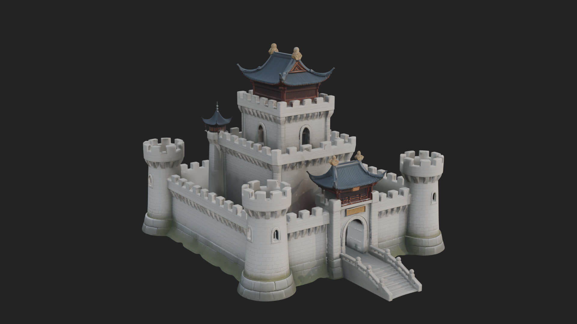 Stone Fortress Castle Design 9 3d Print Model 3D Model