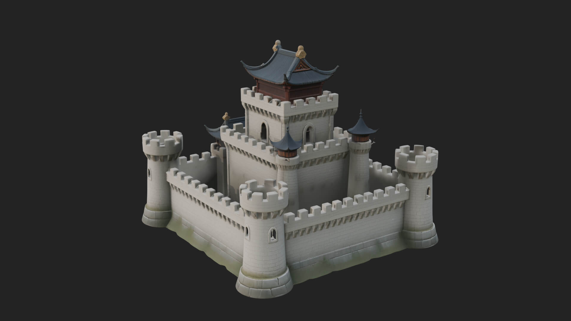 Stone Fortress Castle Design 9 3d Print Model 3D Model