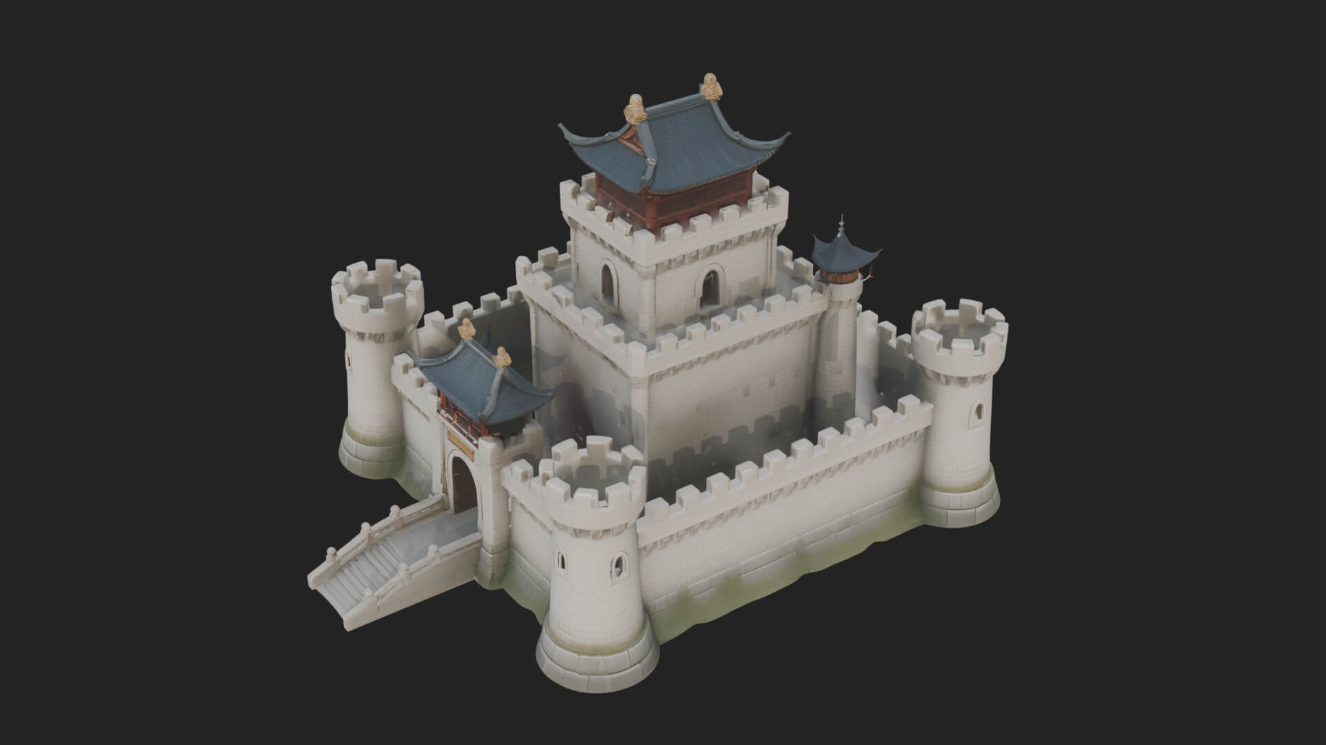 Stone Fortress Castle Design 9 3d Print Model 3D Model