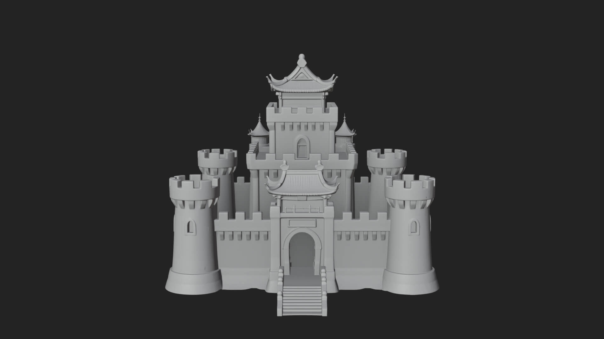 Stone Fortress Castle Design 9 3d Print Model 3D Model
