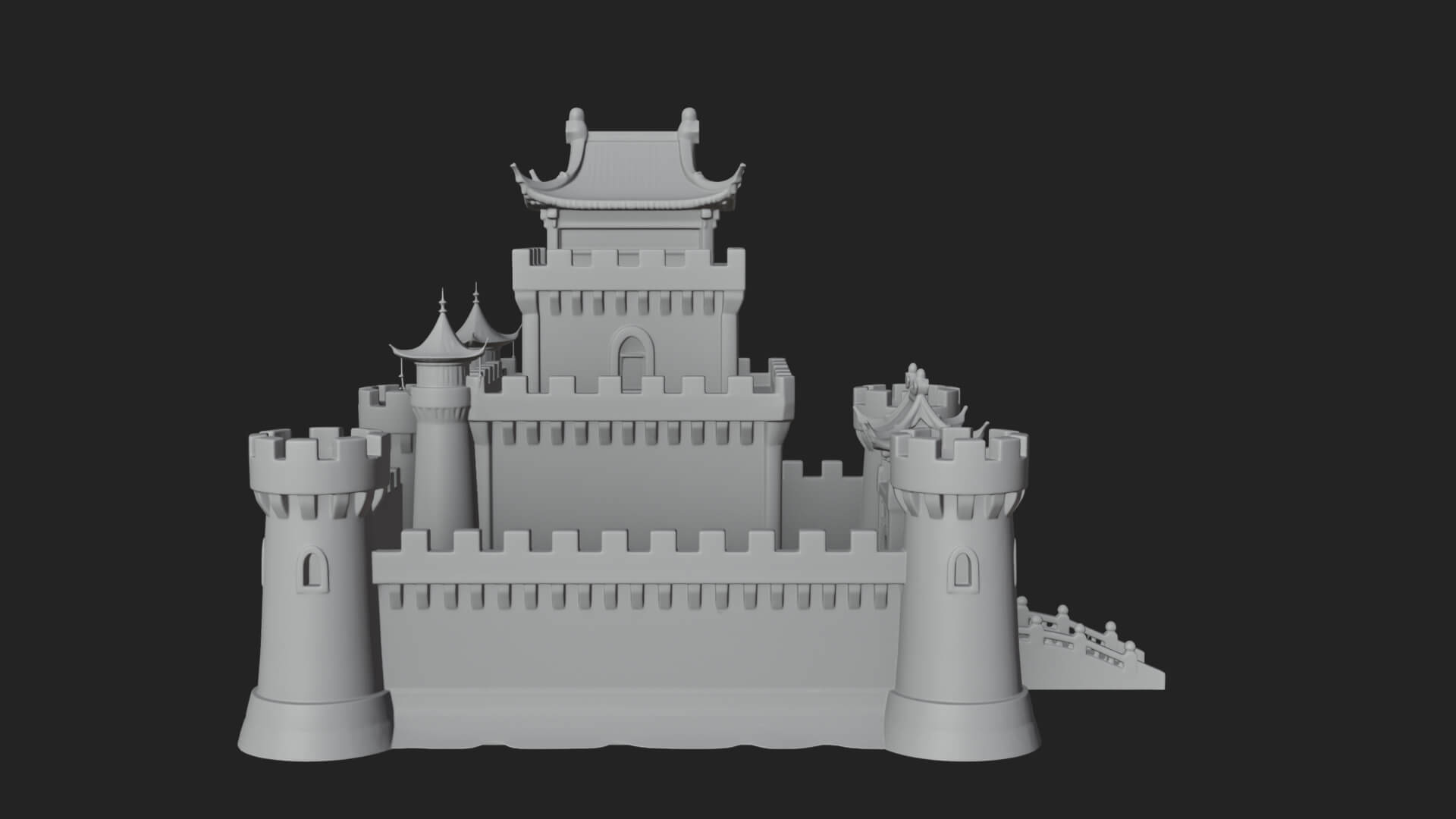 Stone Fortress Castle Design 9 3d Print Model 3D Model