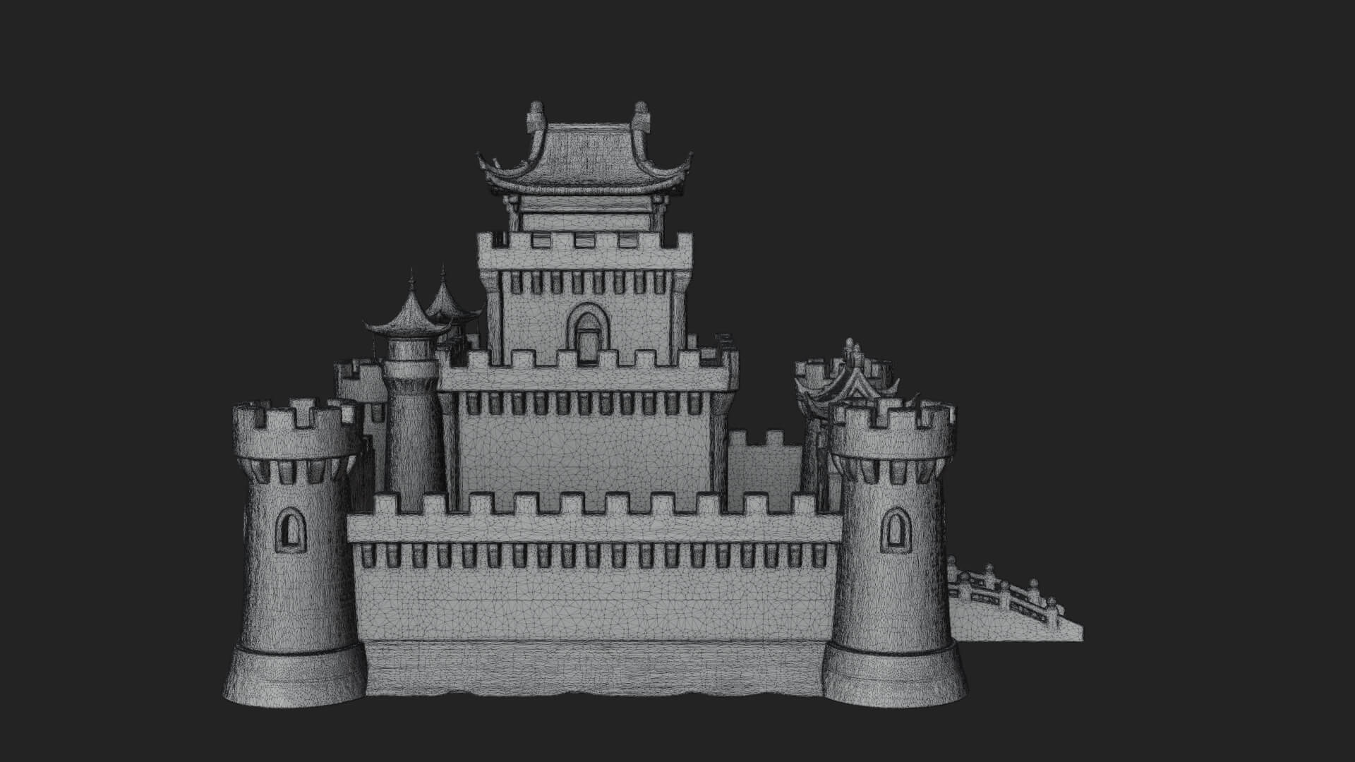 Stone Fortress Castle Design 9 3d Print Model 3D Model
