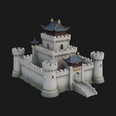 Stone Fortress Castle Design 9 3d Print Model