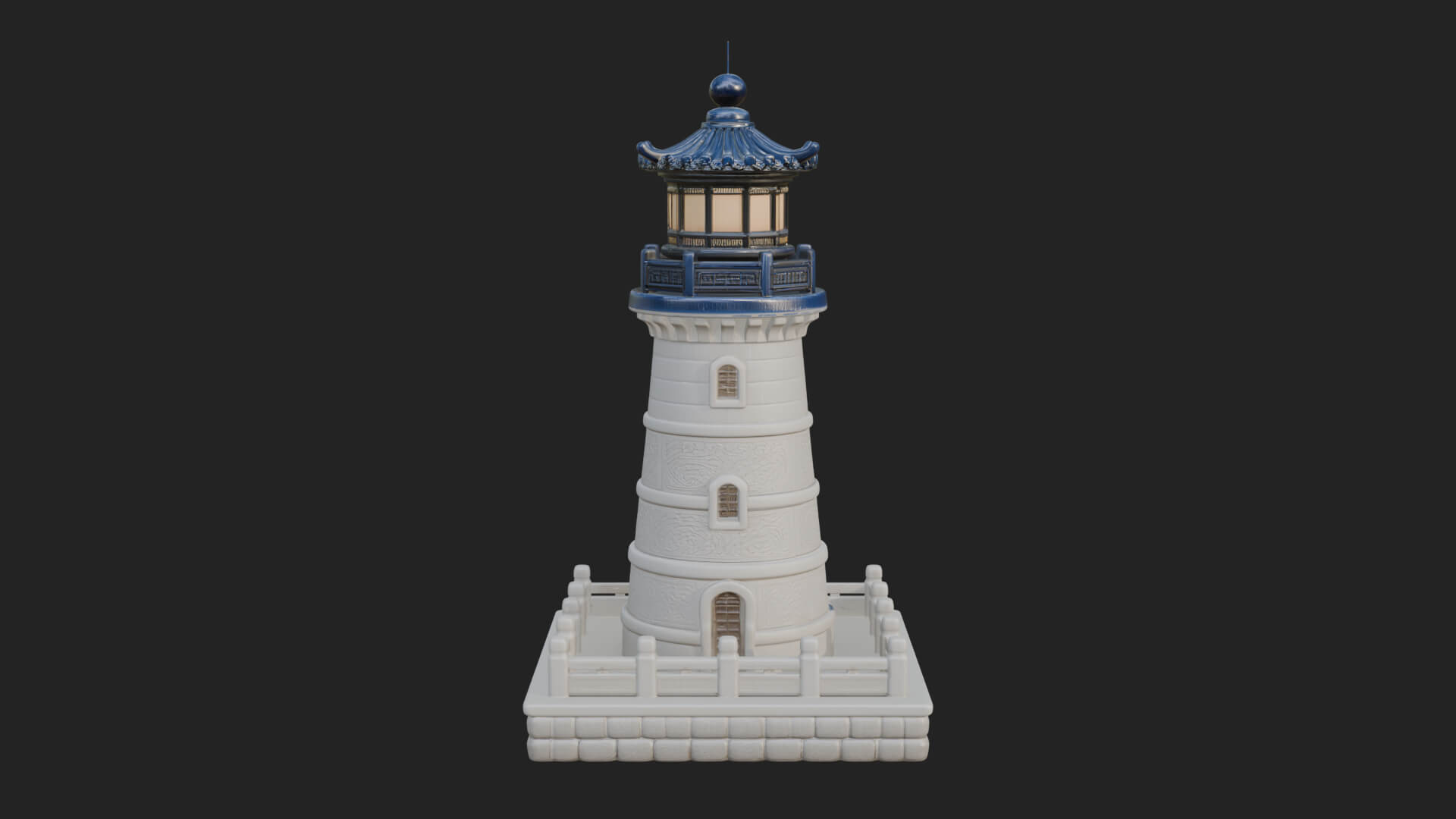 Stone Lighthouse Tower Design 1 3D Print Model 3D Model
