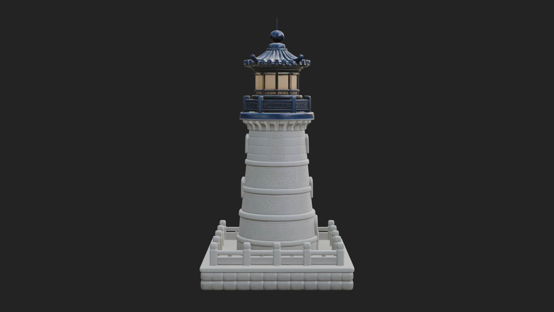 Stone Lighthouse Tower Design 1 3D Print Model 3D Model