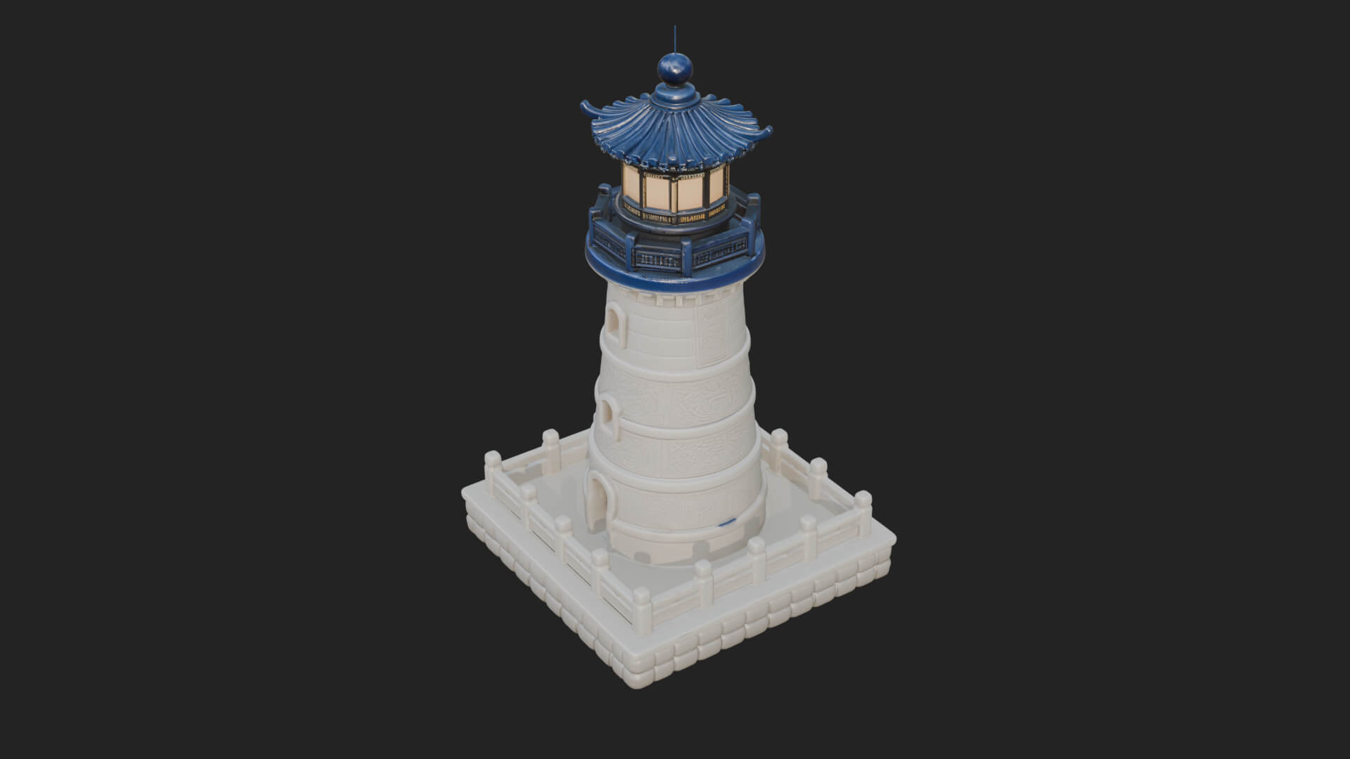 Stone Lighthouse Tower Design 1 3D Print Model 3D Model