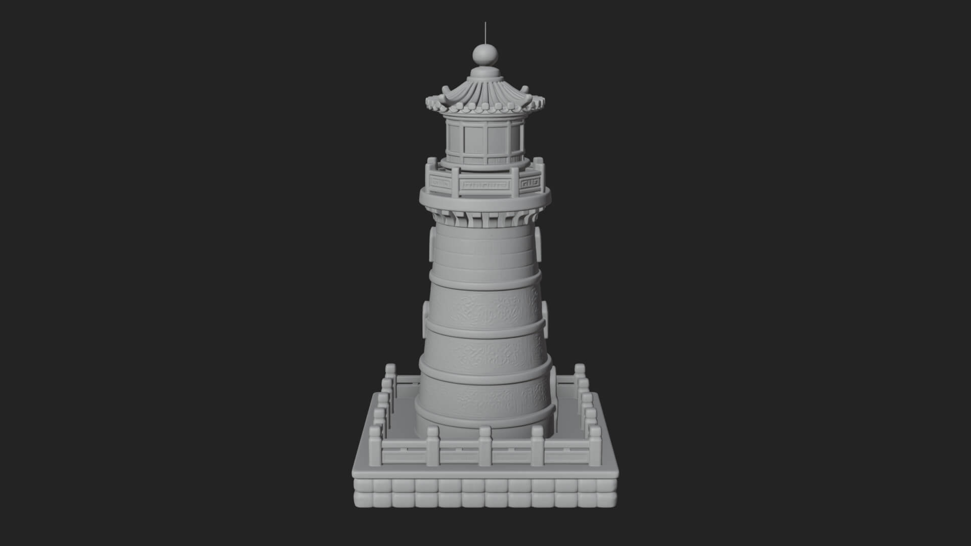 Stone Lighthouse Tower Design 1 3D Print Model 3D Model