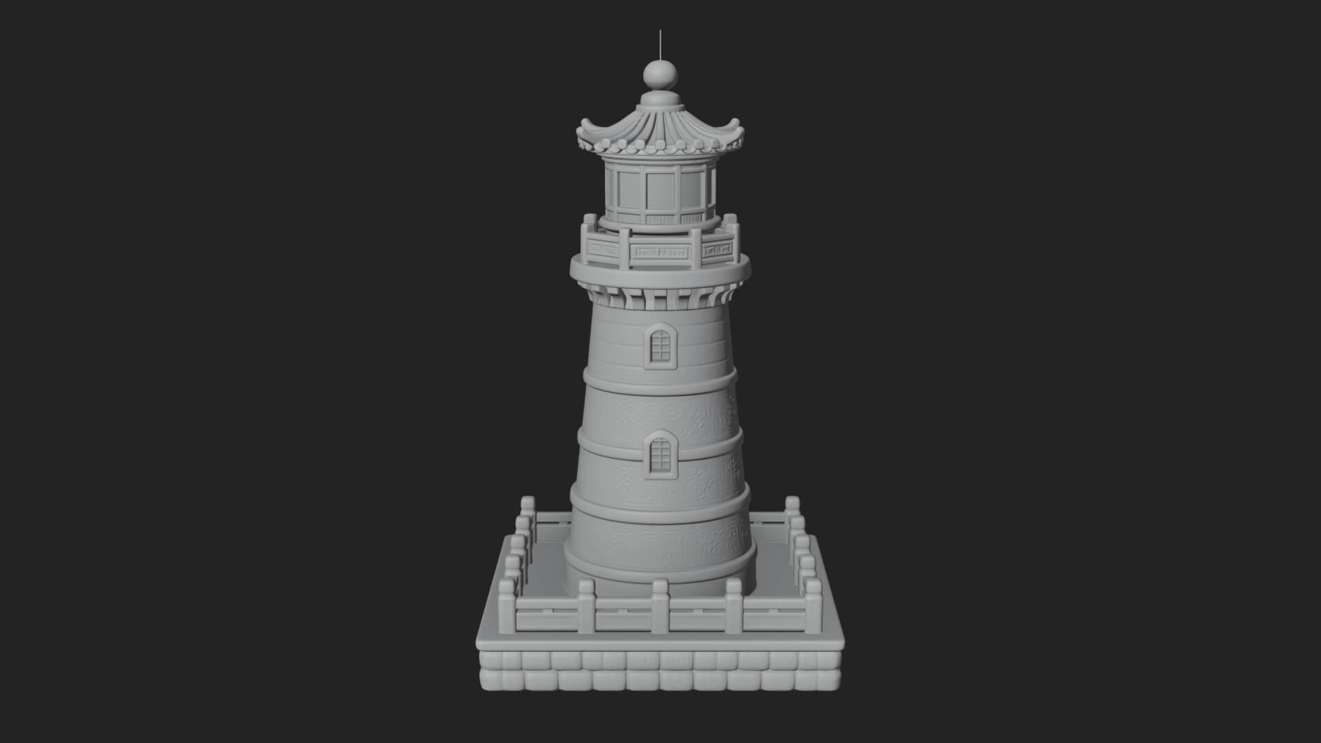 Stone Lighthouse Tower Design 1 3D Print Model 3D Model