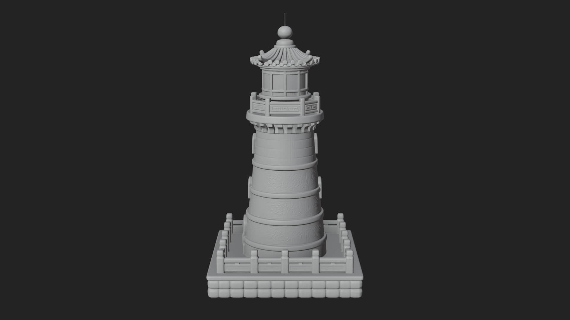 Stone Lighthouse Tower Design 1 3D Print Model 3D Model