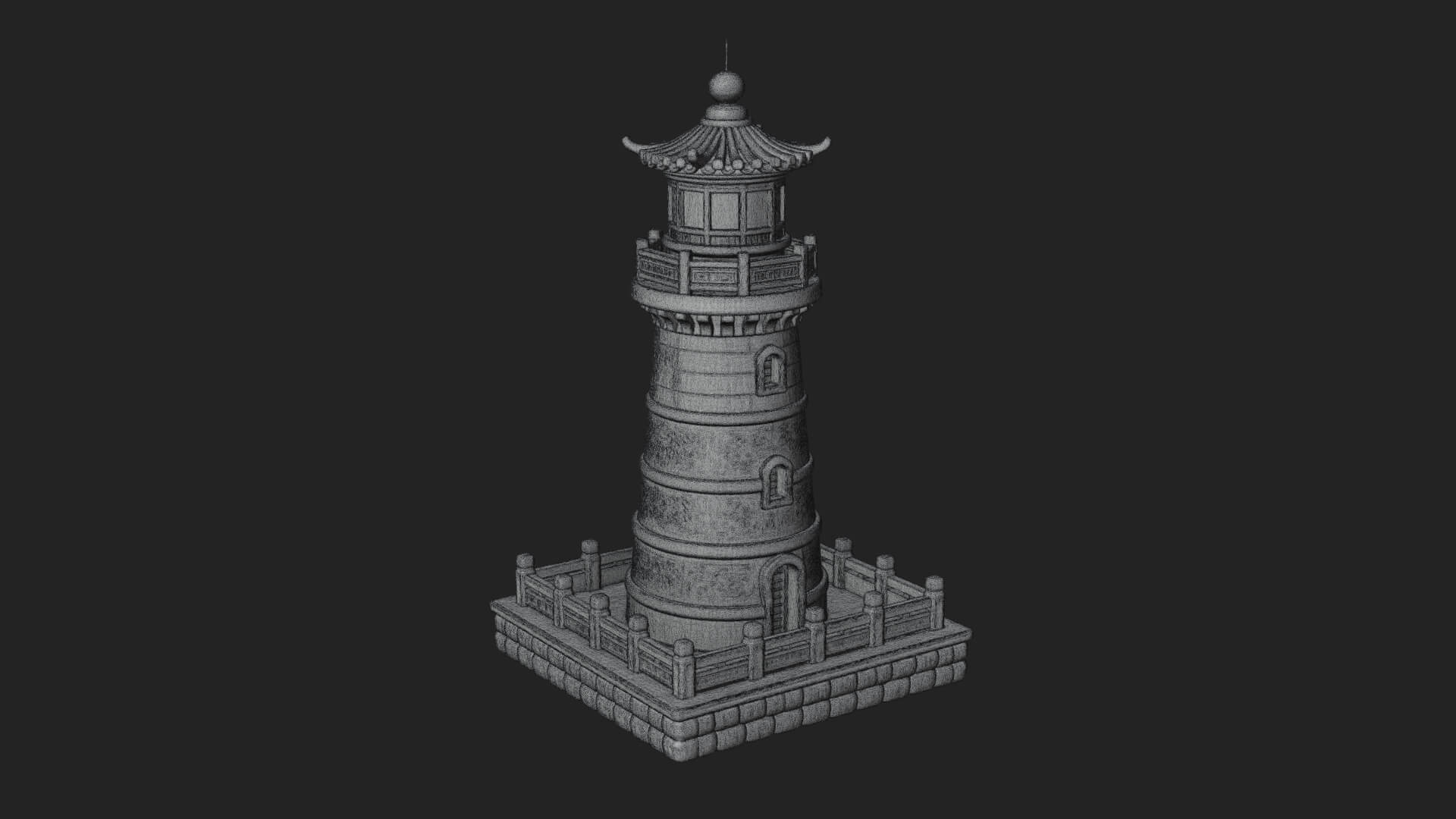 Stone Lighthouse Tower Design 1 3D Print Model 3D Model