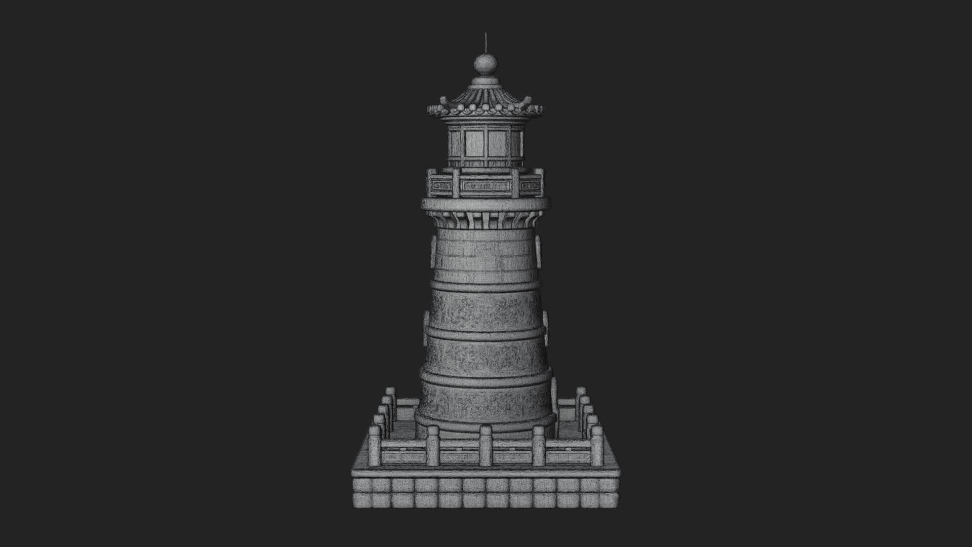 Stone Lighthouse Tower Design 1 3D Print Model 3D Model