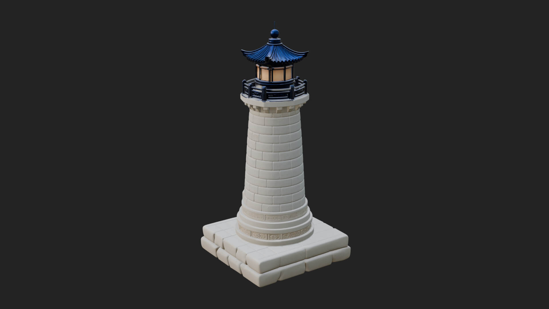 Stone Lighthouse Tower Design 2 3D Print Model 3D Model