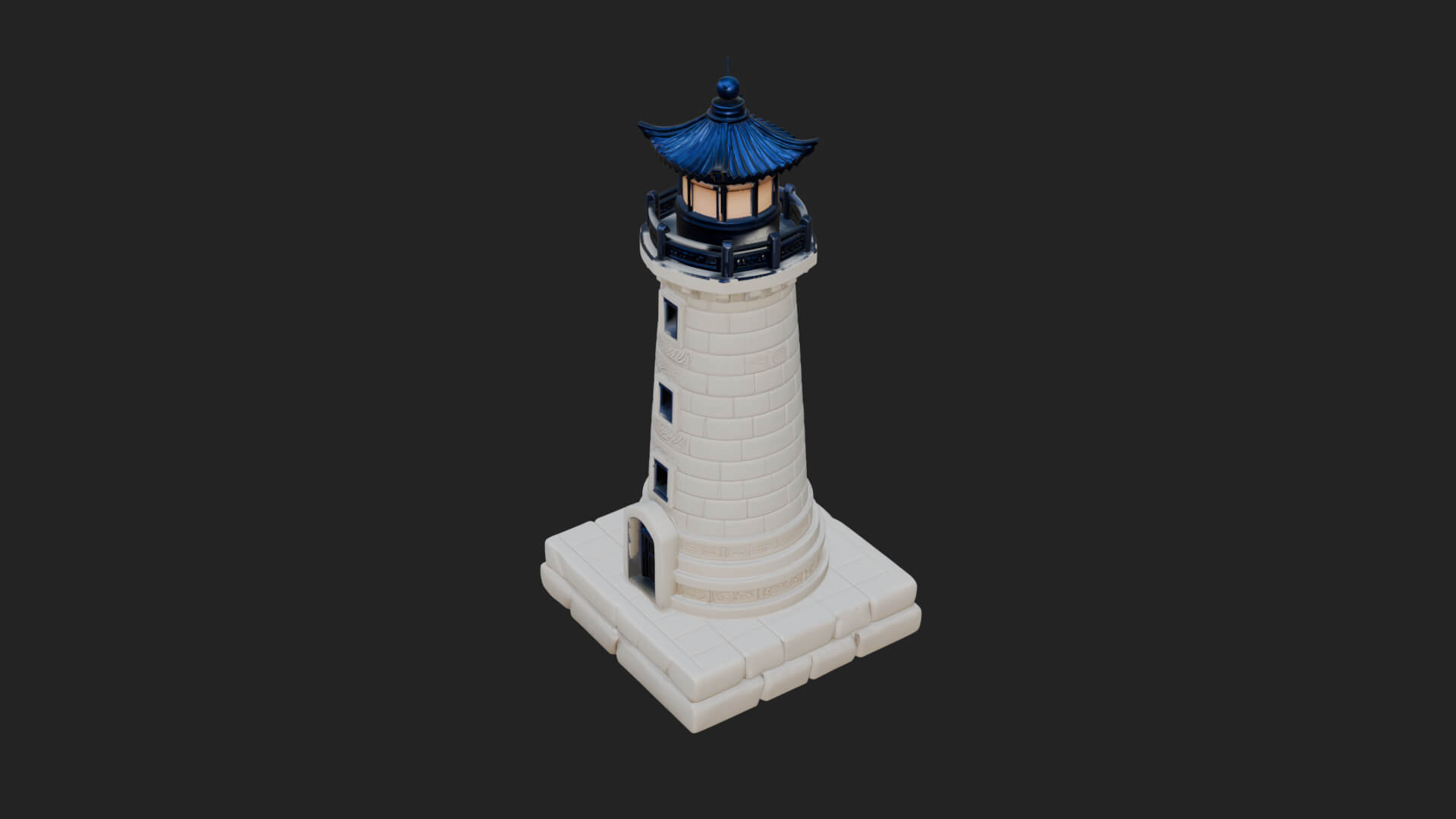 Stone Lighthouse Tower Design 2 3D Print Model 3D Model