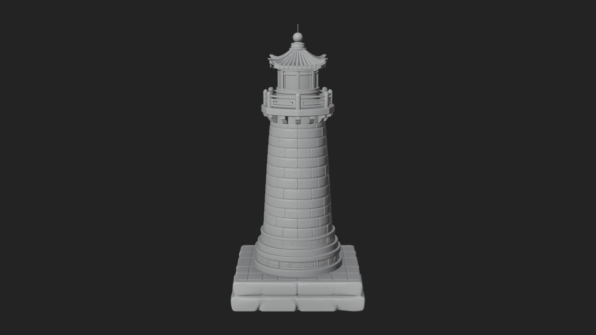 Stone Lighthouse Tower Design 2 3D Print Model 3D Model