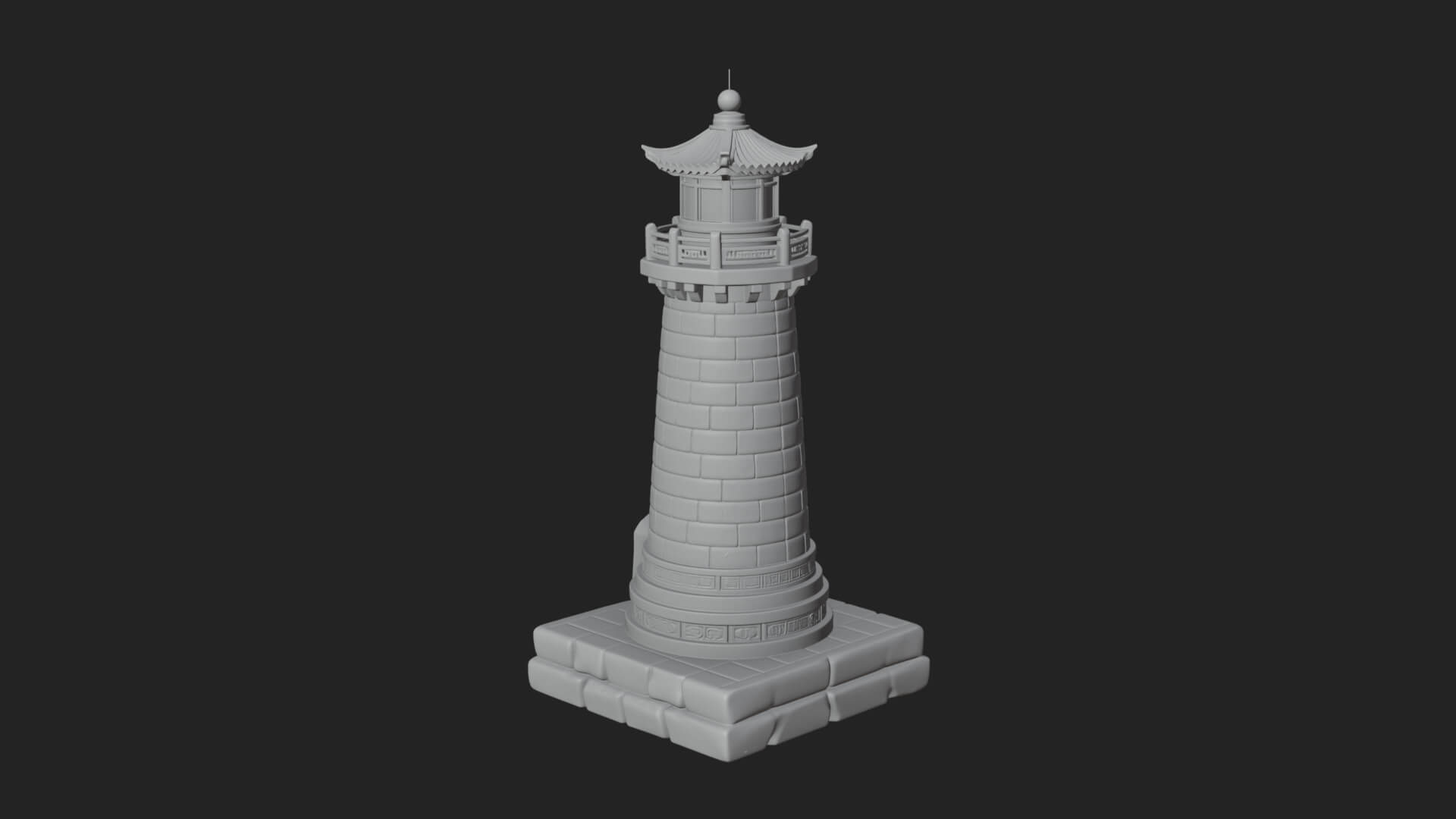 Stone Lighthouse Tower Design 2 3D Print Model 3D Model