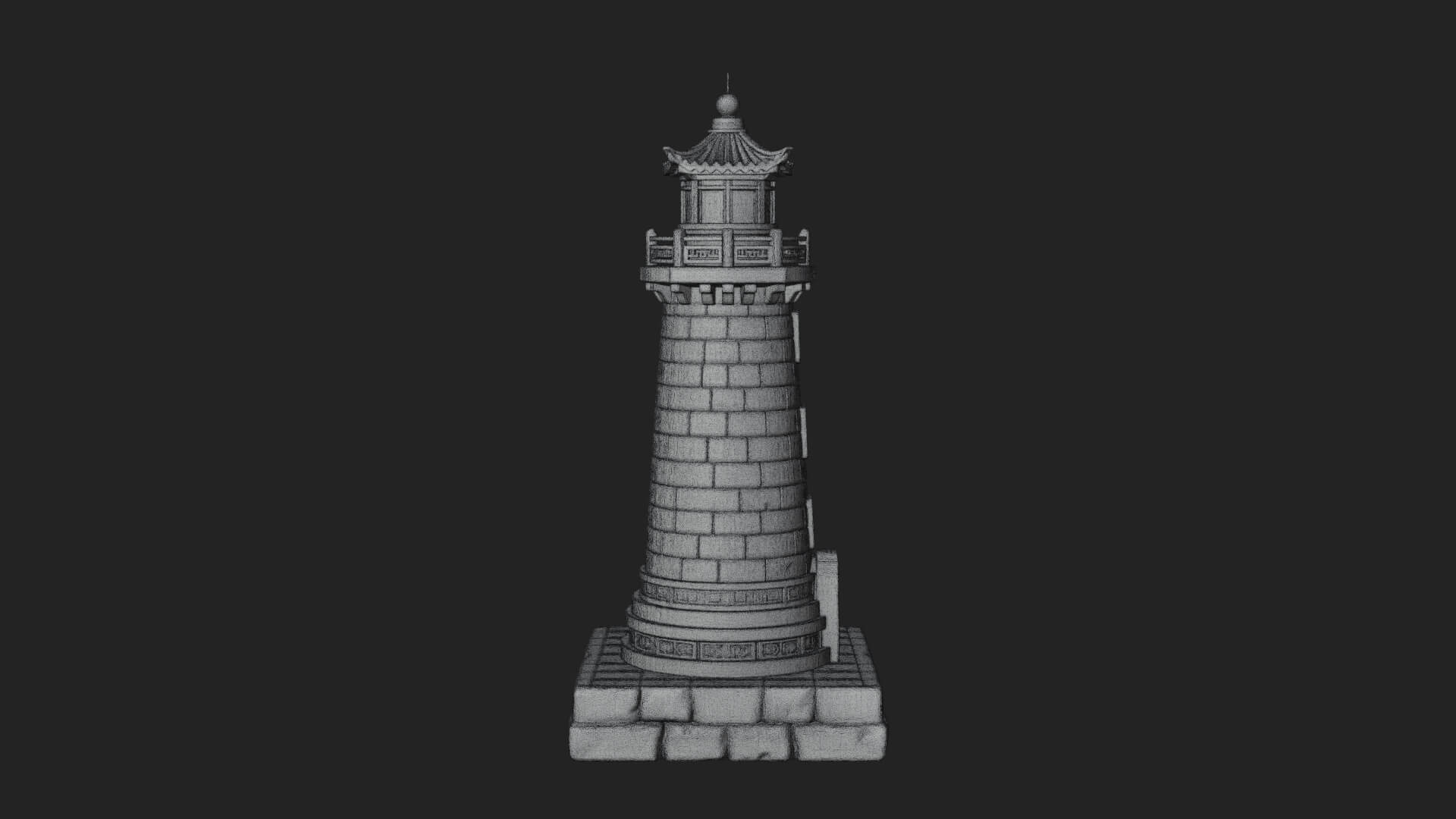 Stone Lighthouse Tower Design 2 3D Print Model 3D Model