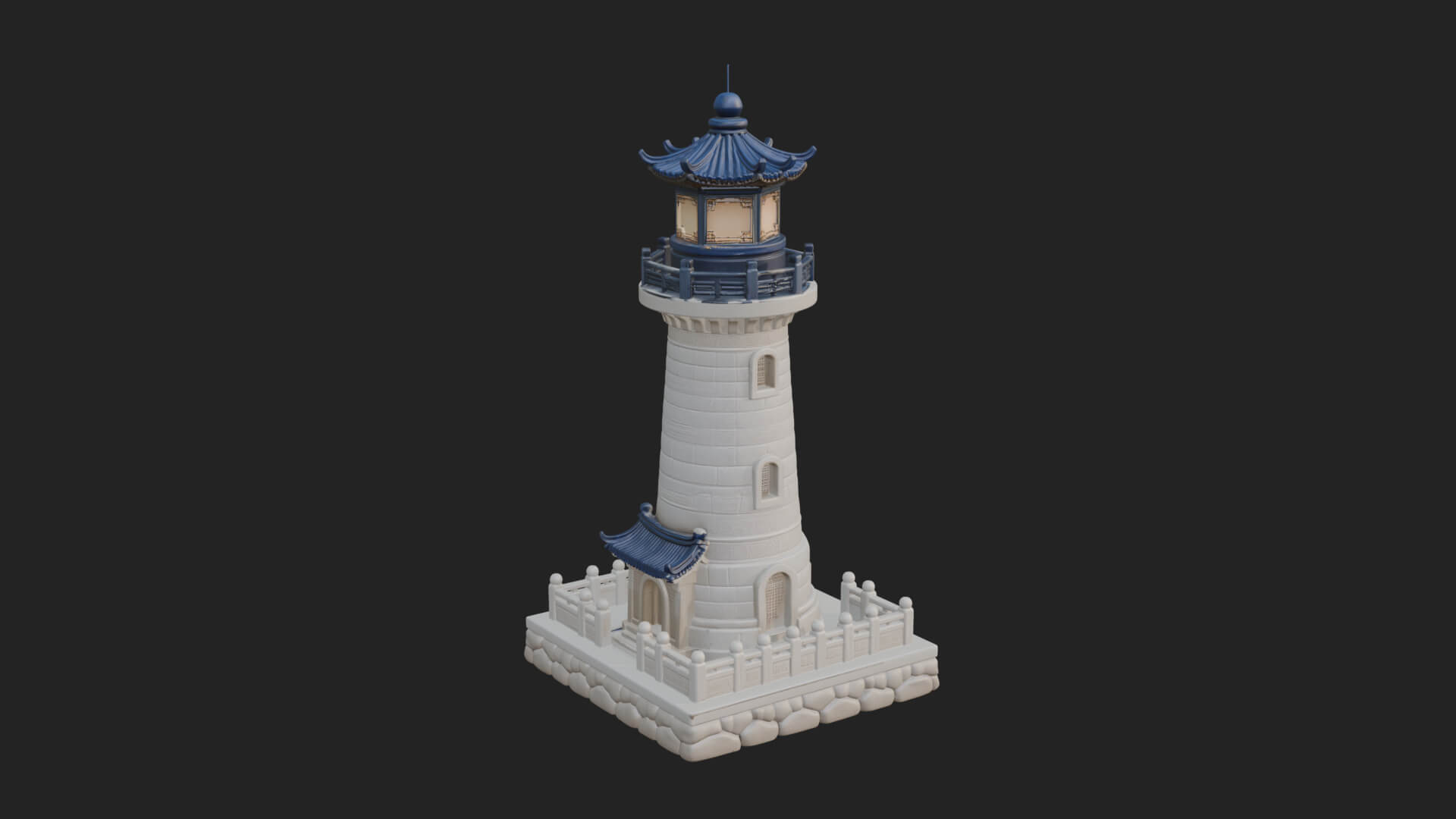 Stone Lighthouse Tower Design 3 3D Print Model 3D Model